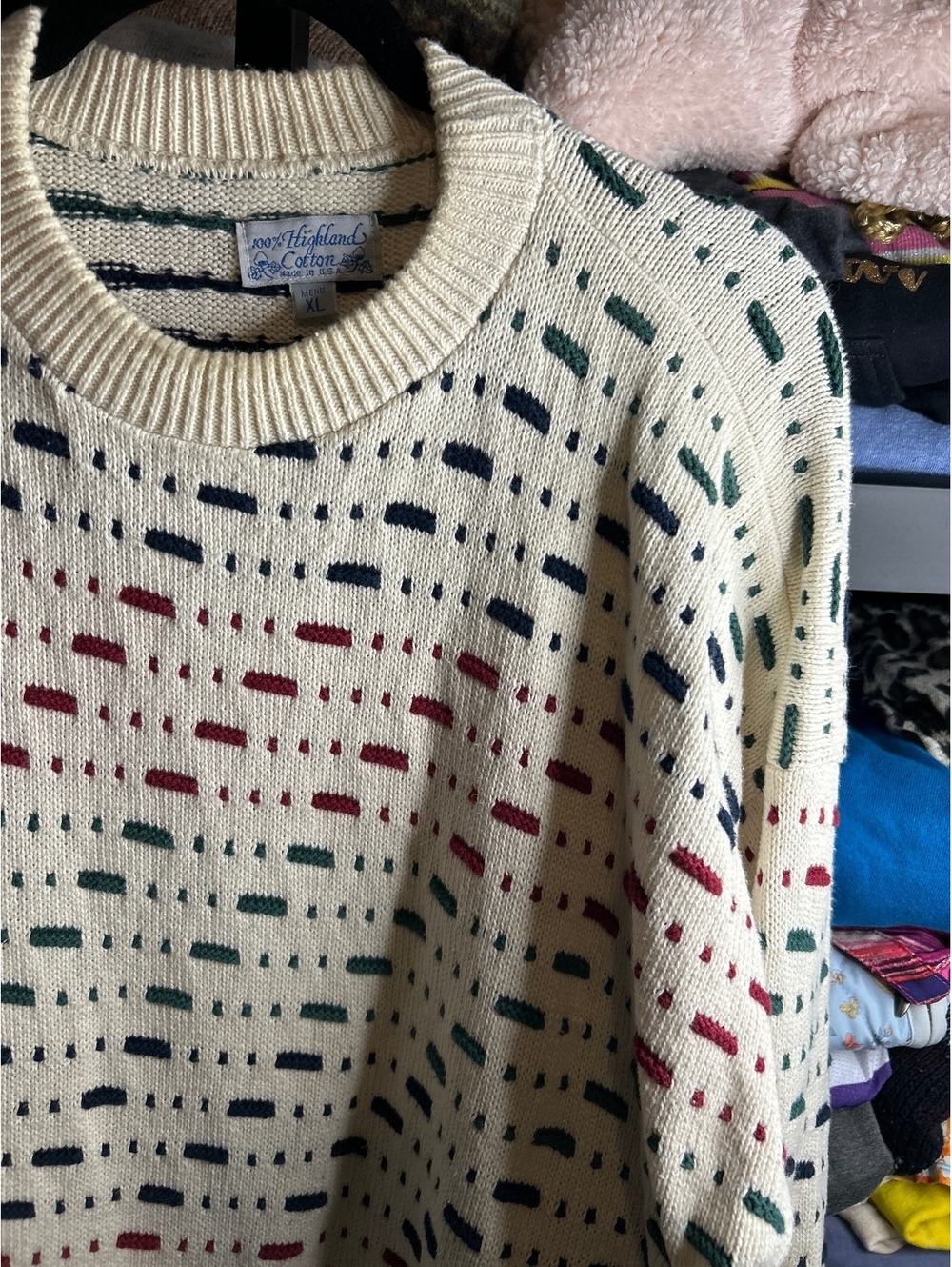 Vintage Highland Cotton Men's XL Knit Pullover Sweater